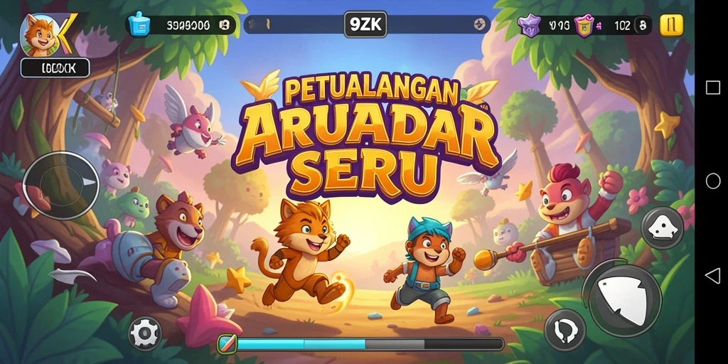Tampilan gameplay seru dari 9ZK dengan rintangan menarik.