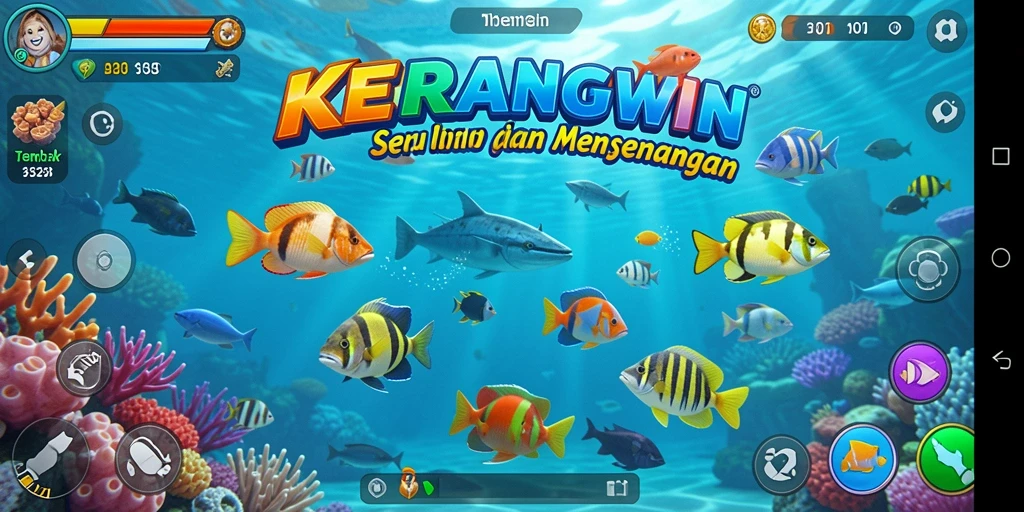 Screenshot gameplay KERANGWIN yang penuh aksi Tembak Ikan.