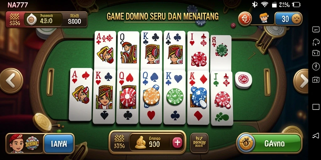 Gameplay seru NA777 dalam permainan Domino yang kompetitif.
