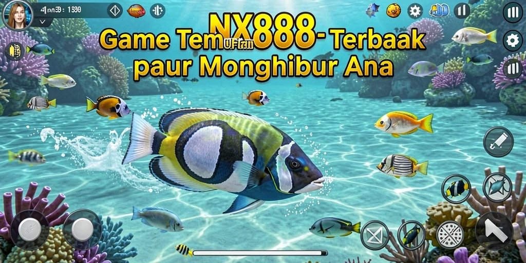 Gameplay seru di NX888 dengan berbagai ikan menunggu untuk ditembak.